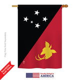 Papua New Guinea - Nationality Flags of the World Vertical Impressions Decorative Flags HG140183 Printed In USA