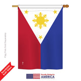 Philippines - Nationality Flags of the World Vertical Impressions Decorative Flags HG140187 Printed In USA