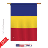 Romania - Nationality Flags of the World Vertical Impressions Decorative Flags HG140194 Printed In USA