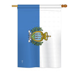 San Marino - Nationality Flags of the World Vertical Impressions Decorative Flags HG140203 Printed In USA