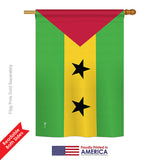 Sao Tome and Principe - Nationality Flags of the World Vertical Impressions Decorative Flags HG140204 Printed In USA