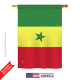 Senegal - Nationality Flags of the World Vertical Impressions Decorative Flags HG140208 Printed In USA