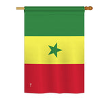 Senegal - Nationality Flags of the World Vertical Impressions Decorative Flags HG140208 Printed In USA