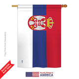 Serbia - Nationality Flags of the World Vertical Impressions Decorative Flags HG140209 Printed In USA