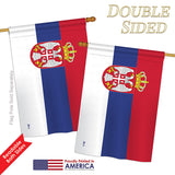 Serbia - Nationality Flags of the World Vertical Impressions Decorative Flags HG140209 Printed In USA