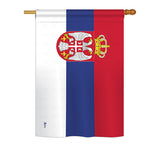 Serbia - Nationality Flags of the World Vertical Impressions Decorative Flags HG140209 Printed In USA