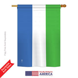 Sierra Leone - Nationality Flags of the World Vertical Impressions Decorative Flags HG140211 Printed In USA