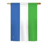 Sierra Leone - Nationality Flags of the World Vertical Impressions Decorative Flags HG140211 Printed In USA