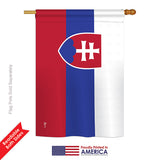 Slovakia - Nationality Flags of the World Vertical Impressions Decorative Flags HG140213 Printed In USA