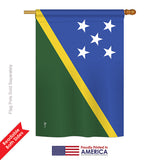 Solomon Islands - Nationality Flags of the World Vertical Impressions Decorative Flags HG140215 Printed In USA