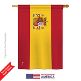 Spain - Nationality Flags of the World Vertical Impressions Decorative Flags HG140219 Printed In USA