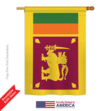 Sri Lanka - Nationality Flags of the World Vertical Impressions Decorative Flags HG140220 Printed In USA