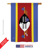 Swaziland - Nationality Flags of the World Vertical Impressions Decorative Flags HG140224 Printed In USA