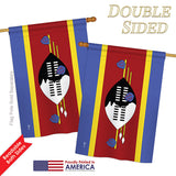 Swaziland - Nationality Flags of the World Vertical Impressions Decorative Flags HG140224 Printed In USA