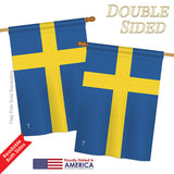 Sweden - Nationality Flags of the World Vertical Impressions Decorative Flags HG140225 Printed In USA