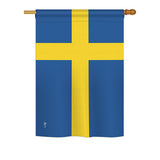 Sweden - Nationality Flags of the World Vertical Impressions Decorative Flags HG140225 Printed In USA