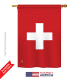 Switzerland - Nationality Flags of the World Vertical Impressions Decorative Flags HG140226 Printed In USA