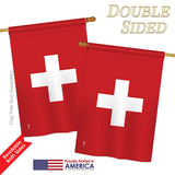 Switzerland - Nationality Flags of the World Vertical Impressions Decorative Flags HG140226 Printed In USA