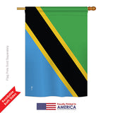 Tanzania - Nationality Flags of the World Vertical Impressions Decorative Flags HG140230 Printed In USA