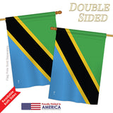 Tanzania - Nationality Flags of the World Vertical Impressions Decorative Flags HG140230 Printed In USA