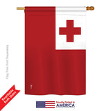 Tonga - Nationality Flags of the World Vertical Impressions Decorative Flags HG140234 Printed In USA