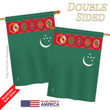 Turkmenistan - Nationality Flags of the World Vertical Impressions Decorative Flags HG140238 Printed In USA