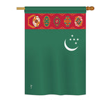 Turkmenistan - Nationality Flags of the World Vertical Impressions Decorative Flags HG140238 Printed In USA