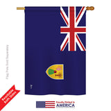 Turks & Caicos Island - Nationality Flags of the World Vertical Impressions Decorative Flags HG140239 Printed In USA
