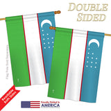 Uzbekistan - Nationality Flags of the World Vertical Impressions Decorative Flags HG140249 Printed In USA