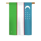 Uzbekistan - Nationality Flags of the World Vertical Impressions Decorative Flags HG140249 Printed In USA