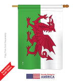 Wales - Nationality Flags of the World Vertical Impressions Decorative Flags HG140256 Printed In USA