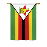 Zimbabwe - Nationality Flags of the World Vertical Impressions Decorative Flags HG140261 Printed In USA