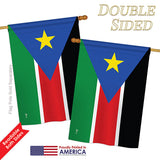 South Sudan - Nationality Flags of the World Vertical Impressions Decorative Flags HG140263 Printed In USA