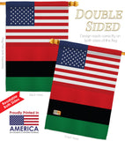 African American US Friendship - Nationality Flags of the World Vertical Impressions Decorative Flags HG140270 Made In USA