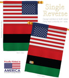 African American US Friendship - Nationality Flags of the World Vertical Impressions Decorative Flags HG140270 Made In USA