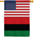 African American US Friendship - Nationality Flags of the World Vertical Impressions Decorative Flags HG140270 Made In USA