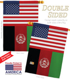 Afghanistan US Friendship - Nationality Flags of the World Vertical Impressions Decorative Flags HG140271 Made In USA