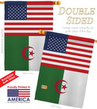 Algeria US Friendship - Nationality Flags of the World Vertical Impressions Decorative Flags HG140274 Made In USA