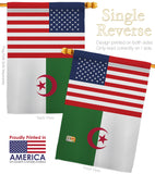 Algeria US Friendship - Nationality Flags of the World Vertical Impressions Decorative Flags HG140274 Made In USA