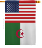 Algeria US Friendship - Nationality Flags of the World Vertical Impressions Decorative Flags HG140274 Made In USA