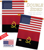 Angola US Friendship - Nationality Flags of the World Vertical Impressions Decorative Flags HG140276 Made In USA