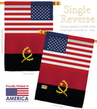 Angola US Friendship - Nationality Flags of the World Vertical Impressions Decorative Flags HG140276 Made In USA