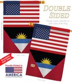 Antigua & Barbuda US Friendship - Nationality Flags of the World Vertical Impressions Decorative Flags HG140278 Made In USA