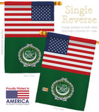 Arab League US Friendship - Nationality Flags of the World Vertical Impressions Decorative Flags HG140281 Made In USA