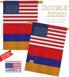 Armenia US Friendship - Nationality Flags of the World Vertical Impressions Decorative Flags HG140282 Made In USA