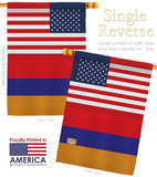 Armenia US Friendship - Nationality Flags of the World Vertical Impressions Decorative Flags HG140282 Made In USA