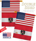 Austria w/Eagle US Friendship - Nationality Flags of the World Vertical Impressions Decorative Flags HG140285 Made In USA