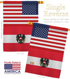 Austria w/Eagle US Friendship - Nationality Flags of the World Vertical Impressions Decorative Flags HG140285 Made In USA