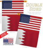 Bahrain US Friendship - Nationality Flags of the World Vertical Impressions Decorative Flags HG140290 Made In USA