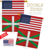 Basque Lands US Friendship - Nationality Flags of the World Vertical Impressions Decorative Flags HG140293 Made In USA